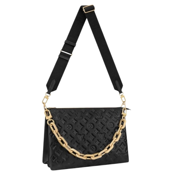 Louis Vuitton Handbags - MSRP$5,800 Like NEW LV Louis Vuitton Lambskin Embossed Monogram Coussin MM Black